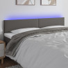Cabecero con LED cuero sintético gris 160x5x78/88 cm 1