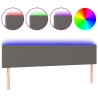 Cabeceira cama c/ LED 160x5x78/88cm couro artificial cinzento 2