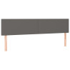 Cabeceira cama c/ LED 160x5x78/88cm couro artificial cinzento 4