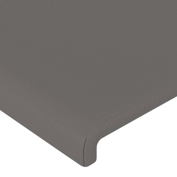 Cabeceira cama c/ LED 160x5x78/88cm couro artificial cinzento M 5