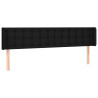 Cabeceira de cama c/ luzes LED tecido 183x16x78/88 cm preto 3