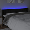 Cabeceira de cama c/ luzes LED tecido 183x16x78/88 cm preto 4