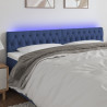 Cabecero con LED de tela azul 180x7x78/88 cm 1