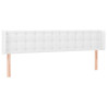 Cabeceira de cama c/ LED couro artificial 163x16x78/88cm branco 3