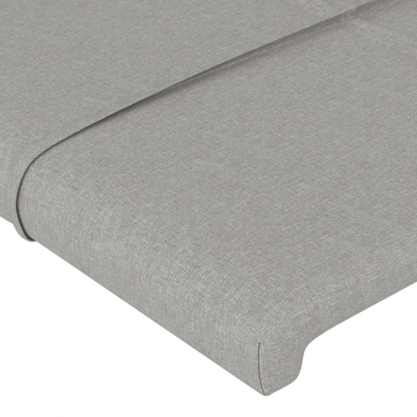 Cabeceira cama c/ luzes LED tecido 183x16x78/88 cm cinza-claro M 5
