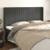 Cabeceira cama c/ abas veludo 163x16x118/128 cm cinzento-escuro 1