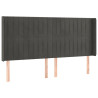 Cabeceira cama c/ abas veludo 163x16x118/128 cm cinzento-escuro 2