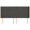 Cabeceira cama c/ abas veludo 163x16x118/128 cm cinzento-escuro 3