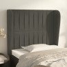 Cabecero con orejas de terciopelo gris oscuro 83x23x118/128 cm 1