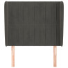 Cabeceira cama c/ abas veludo 83x23x118/128 cm cinzento-escuro 3