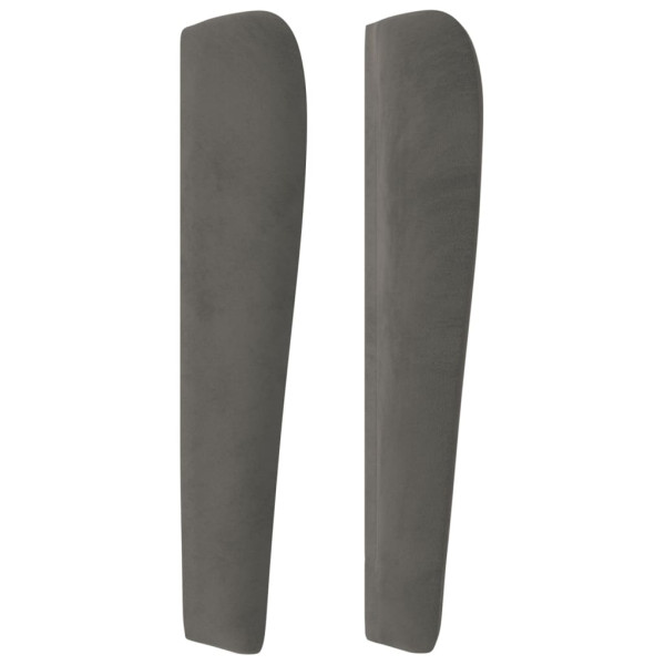 Cabeceira cama c/ abas veludo 83x23x118/128 cm cinzento-escuro M 4