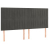 Cabeceros 4 unidades de terciopelo gris oscuro 80x5x78/88 cm 2