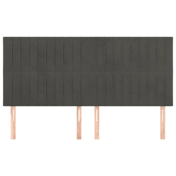 Cabeceros 4 unidades de terciopelo gris oscuro 80x5x78/88 cm M 3