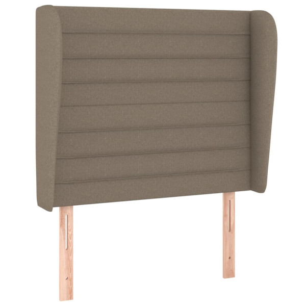 Cabecero con orejas de tela gris taupe 83x23x118/128 cm M 2