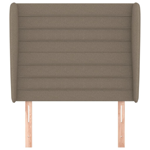Cabecero con orejas de tela gris taupe 83x23x118/128 cm M 3