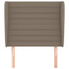 Cabecero con orejas de tela gris taupe 83x23x118/128 cm 3