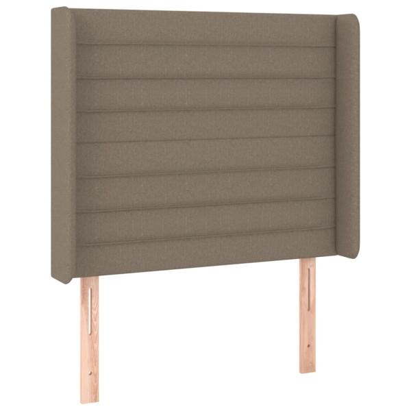 Cabecero con orejas de tela gris taupe 83x16x118/128 cm M 2