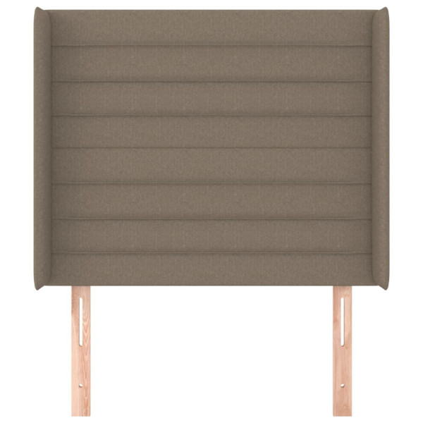 Cabecero con orejas de tela gris taupe 83x16x118/128 cm M 3