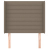 Cabecero con orejas de tela gris taupe 83x16x118/128 cm 3
