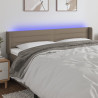 Cabecero con LED de tela gris taupe 163x16x78/88 cm 1