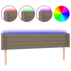 Cabeceira de cama c/ luzes LED 163x16x78/88cm cinza-acastanhado H