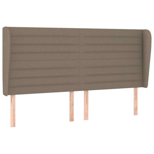 Cabecero con orejas de tela gris taupe 163x23x118/128 cm M 2