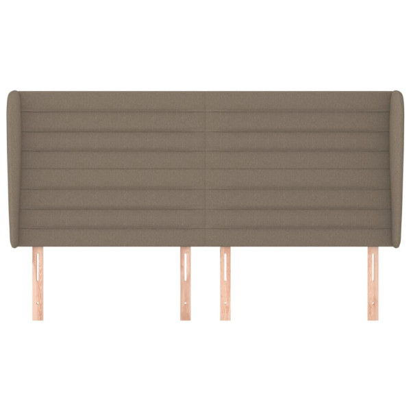 Cabecero con orejas de tela gris taupe 163x23x118/128 cm M 3