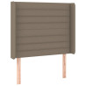 Cabeceira cama c/ LED tecido 83x16x118/128 cm cinza-acastanhado 3