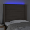 Cabecero con LED de tela gris taupe 83x16x118/128 cm 4