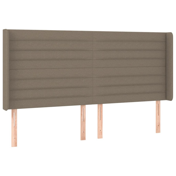 Cabeceira cama c/ LED tecido 163x16x118/128cm cinza-acastanhado M 3