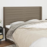 Cabeceira cama abas tecido 163x16x118/128 cm cinza-acastanhado 1