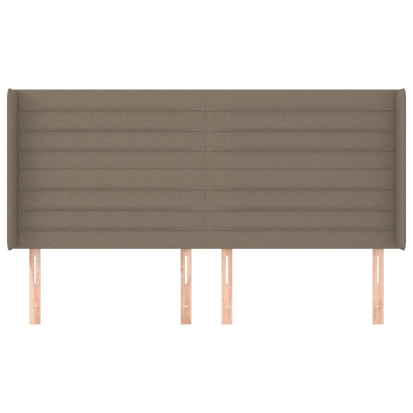 Cabecero con orejas de tela gris taupe 163x16x118/128 cm M 3