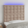 Cabecero con luces LED cuero sintético capuchino 80x5x118/128cm 1