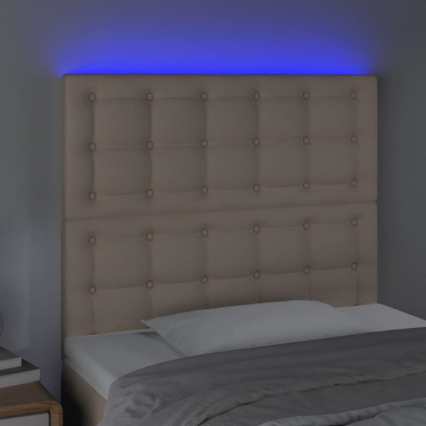 Cabecero con luces LED cuero sintético capuchino 80x5x118/128cm M 3