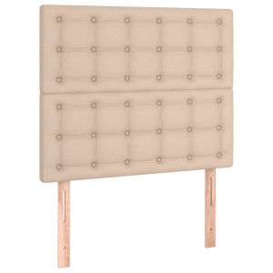Cabeceros 2 unidades cuero sintético capuchino 80x5x78/88 cm H