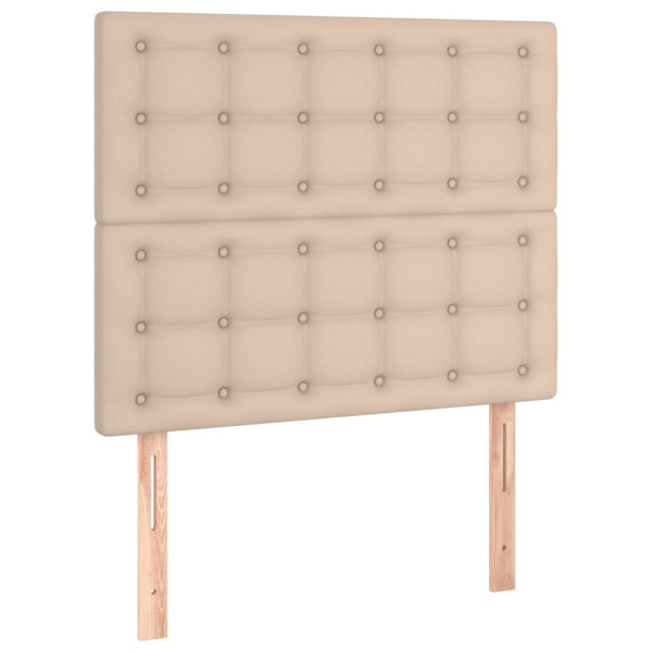 Cabeceros 2 unidades cuero sintético capuchino 80x5x78/88 cm M 2