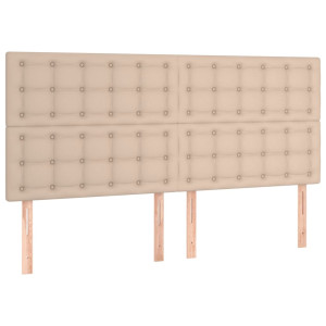 Cabeceros 4 unidades cuero sintético capuchino 80x5x78/88 cm H