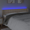 Cabeceira cama LED couro artificial 163x16x78/88 cm cappuccino 4