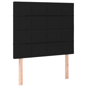 Cabeceros 2 unidades de tela negro 90x5x78/88 cm H