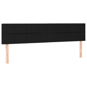 Cabeceros 2 unidades de tela negro 90x5x78/88 cm H