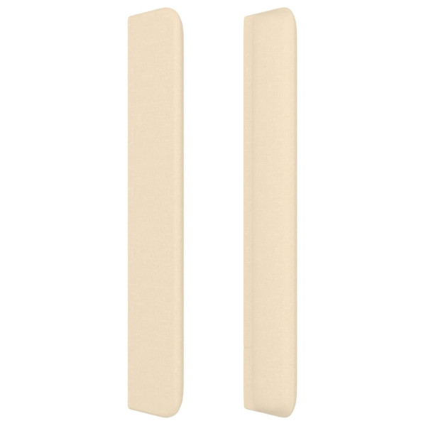 Cabeceira de cama c/ abas tecido 203x16x118/128 cm creme M 4