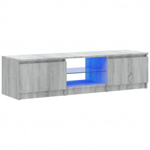Mueble para TV con luces LED gris Sonoma 140x40x35.5 cm H