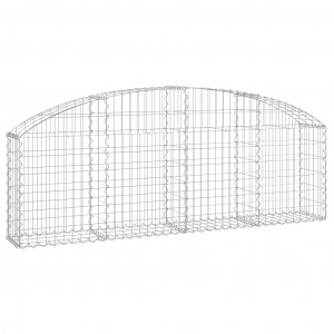 Cesta de gaviones forma arco hierro galvanizado 200x30x60/80 cm H