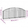 Cesta de gaviones forma arco hierro galvanizado 200x30x60/80 cm 5