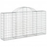Cesta gaviones forma arco hierro galvanizado 200x30x100/120 cm 2
