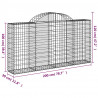 Cesta gaviones forma arco hierro galvanizado 200x30x100/120 cm 5