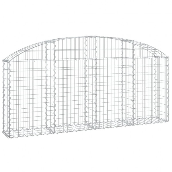 Cesta de gaviones forma arco hierro galvanizado 200x30x80/100cm M 2
