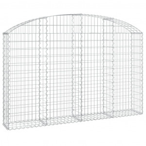 Cesto gabião arqueado 200x30x120/140 cm ferro galvanizado H