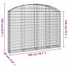 Cesta gaviones forma arco hierro galvanizado 200x30x140/160 cm 5