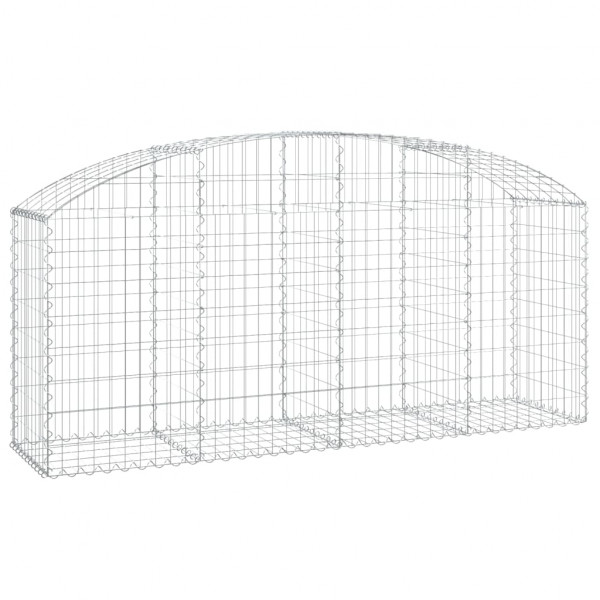 Cesta de gaviones forma arco hierro galvanizado 200x50x80/100cm M 2